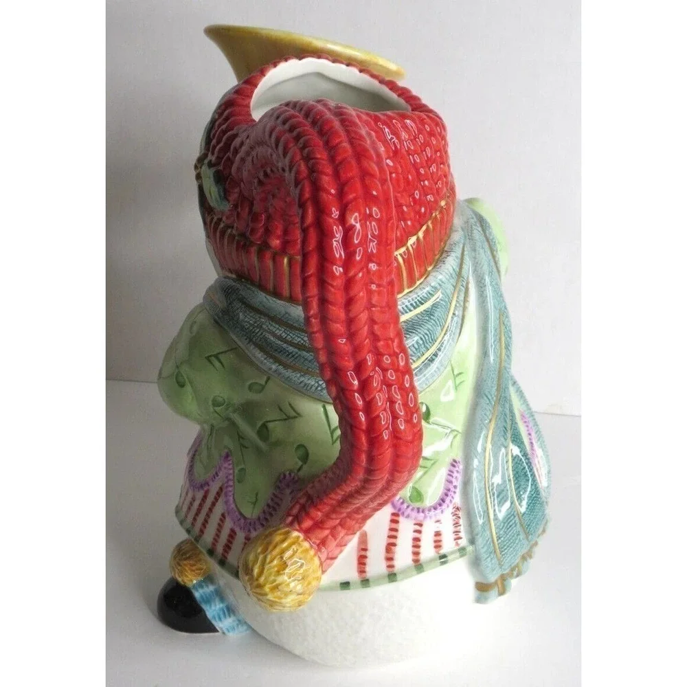 FITZ & Floyd Classics Handcrafted Snowman Jamboree Pitcher 10